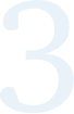 A large, light blue number 3 on a white background.