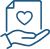 Open book icon with a heart, indicating favorite books or loving reading
