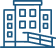 Icon of a multi-story hospital building with a cross symbol on the top facade